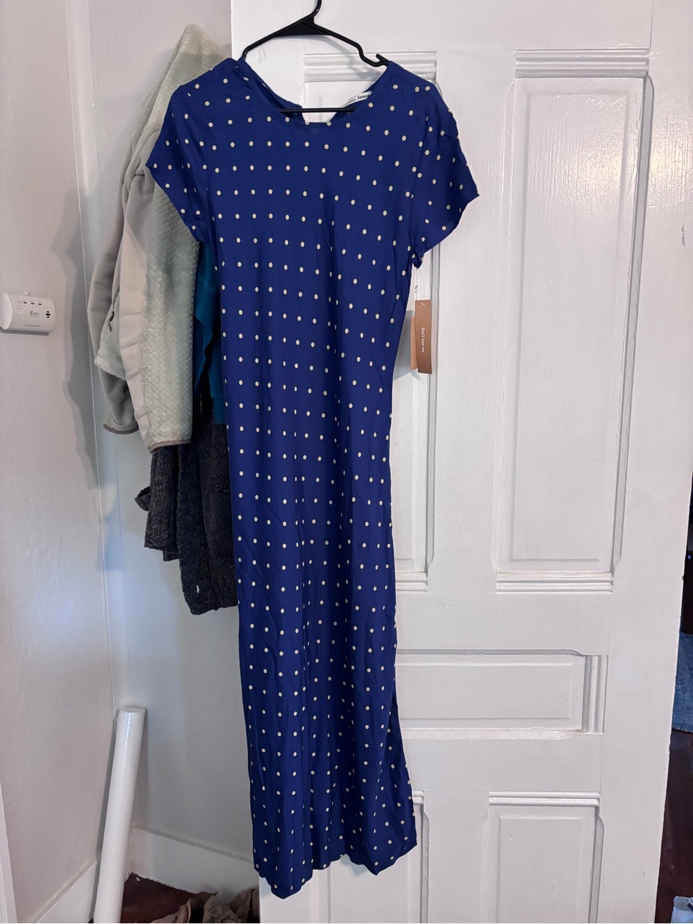 Reformation Blue Polka Dot Midi Dress